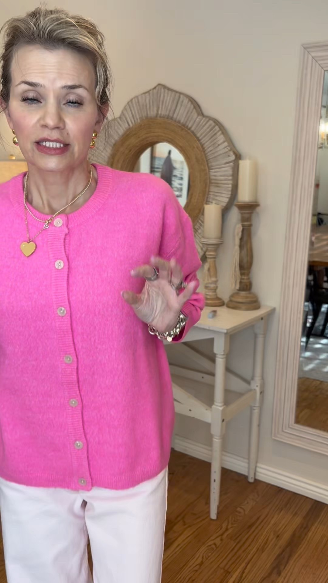 The best pink cardigan ever! I sized up to a med for this oversized look. 

#LTKgrwm #LTKootd #LTKFindsUnder50