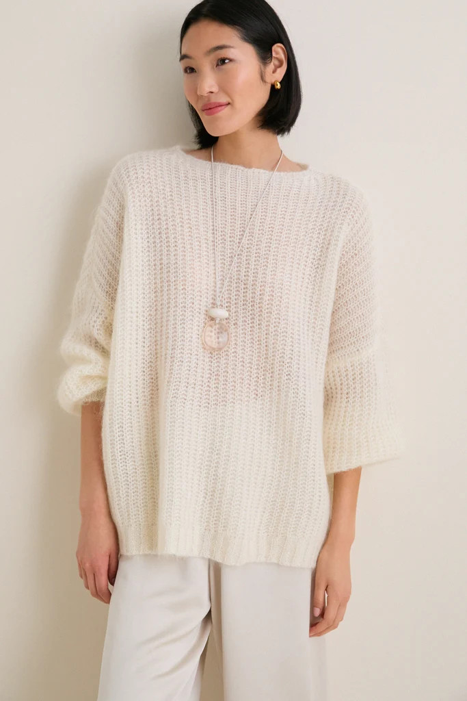 Ivory Mohair Francine Crewneck | Tuckernuck (US)
