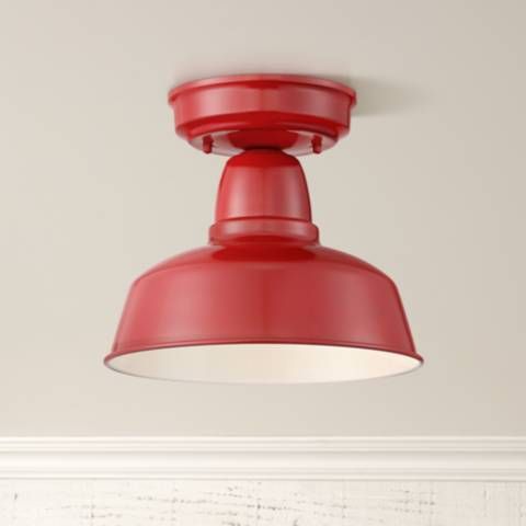 Urban Barn Collection 10 1/4" Wide Red Outdoor Ceiling Light | Lamps Plus