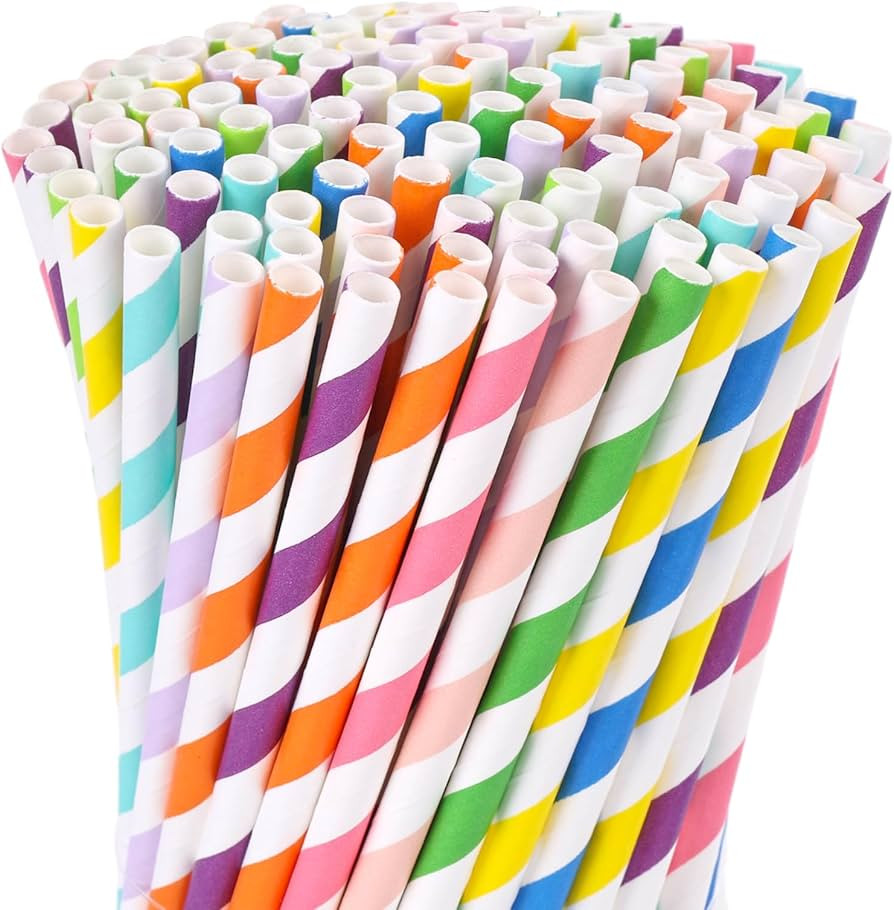 HAKACC 120PCS Paper Straws for Drinking, Party Straws Assorted Drinking Paper Straws for Birthday... | Amazon (US)