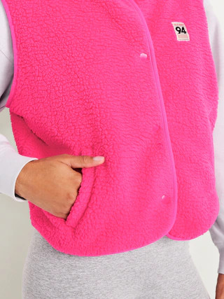Loose Snap-Front Sherpa Vest | Old Navy (US)