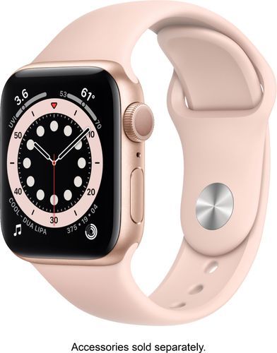 Apple Watch Series 6 (GPS) 40mm Gold Aluminum Case with Pink Sand Sport Band - Gold | Best Buy U.S.