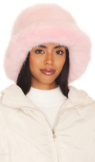 jocelyn Oversized Faux Fur Bucket Hat in Pink. | Revolve Clothing (Global)