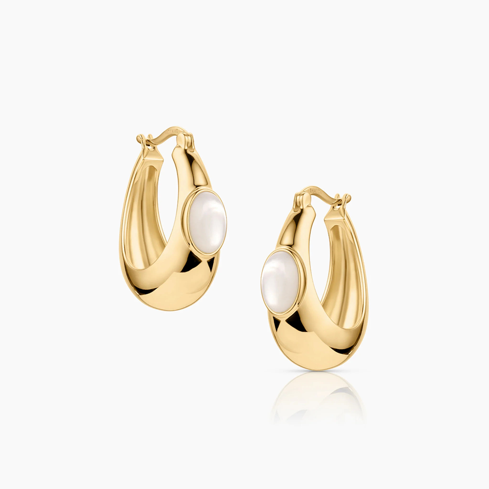 Simone Mother Of Pearl Hoop Earrings | Thatch