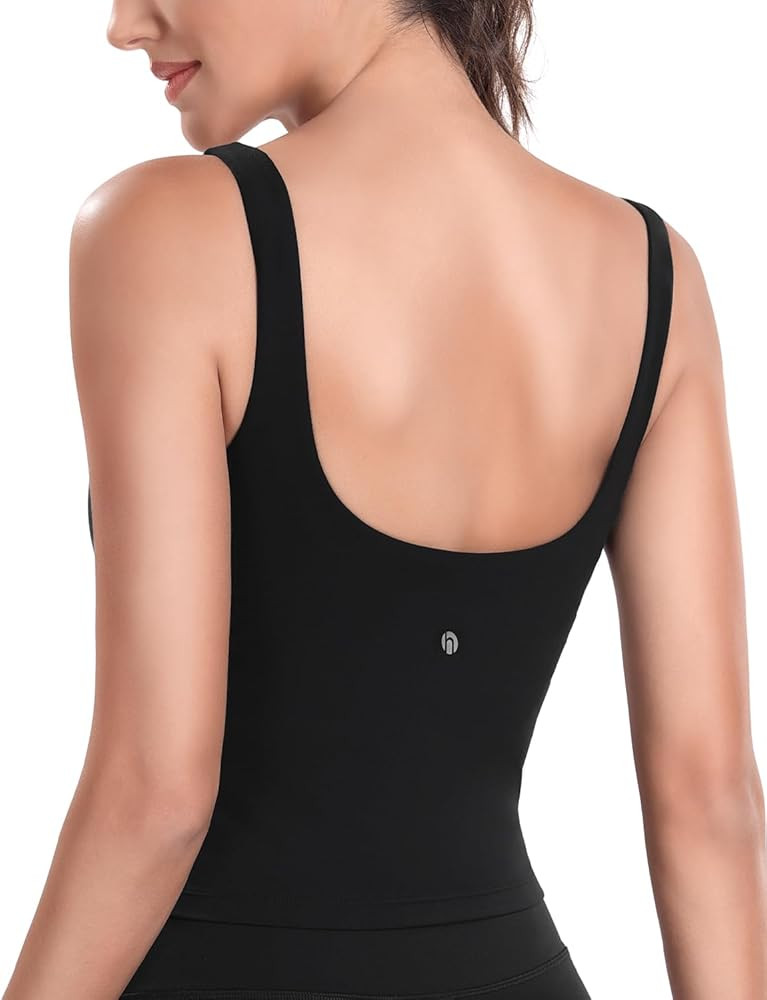 HeyNuts Zeal Bra Longline Classic U Back Medium Impact Wirefree Sports Bras, Workout Tank Tops wi... | Amazon (US)