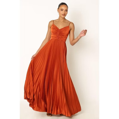 Petal and Pup Women's Naira Pleated Maxi Dress - Sunset Orange 0 | Target