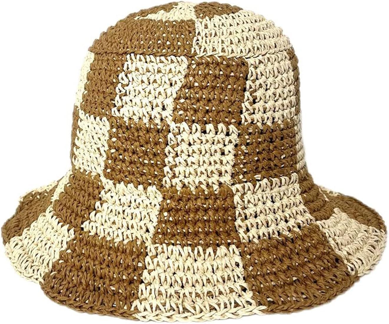 Women Crochet Bucket Hat Cute Flower Pattern Knitted Fisherman Hat Summer Trendy Outdoor Wide Bri... | Amazon (US)