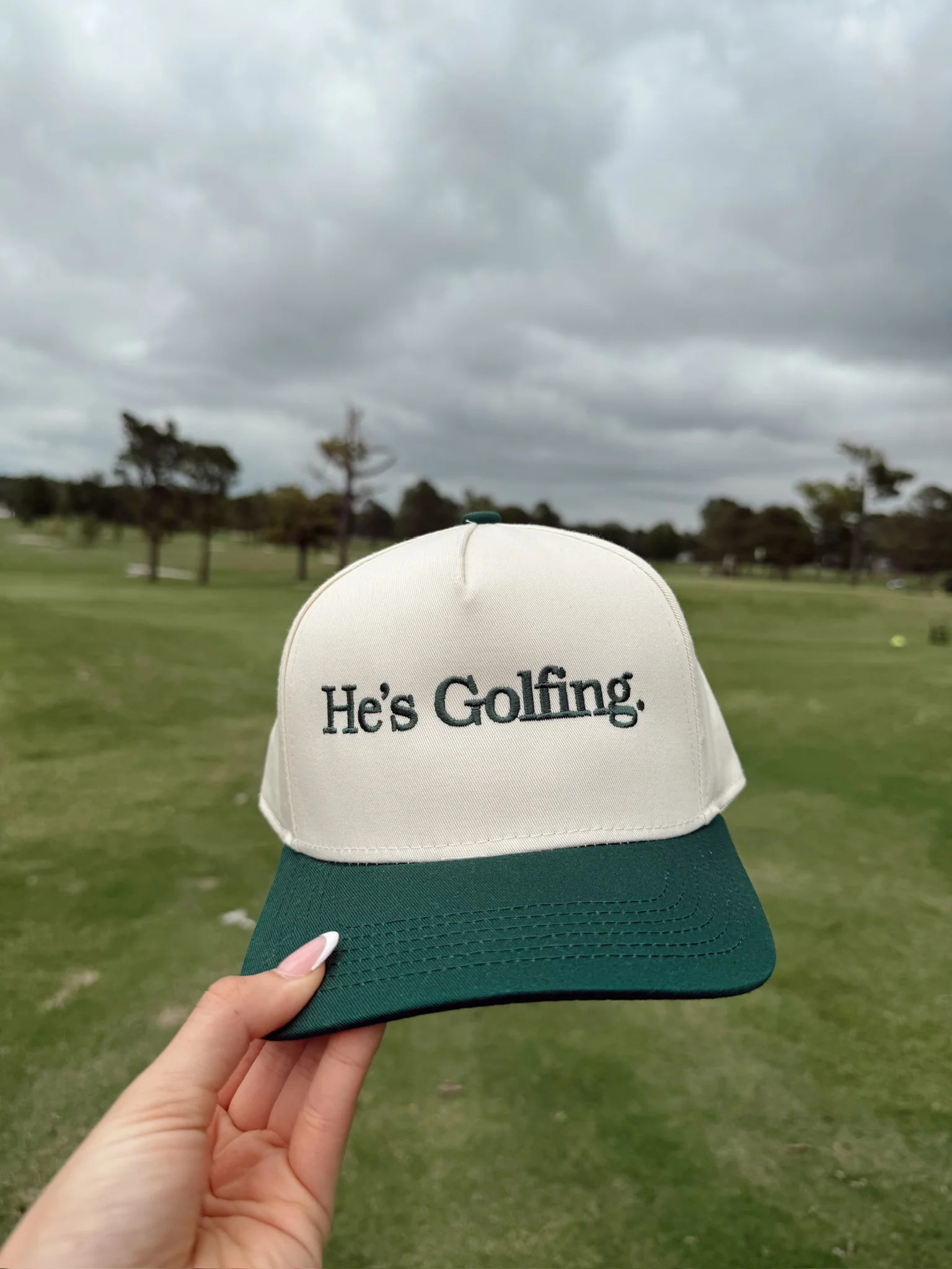 He's Golfing - Green Vintage Trucker Hat | KenzKustomz