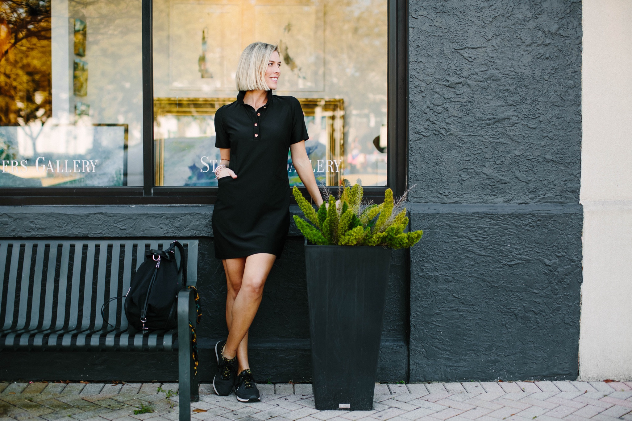 Golf Dress that goes from course to clubhouse. Black lightweight dress for spring and summer. Dress with pockets for women. 

Summer Dress for Versatile Styling Options. This is a sporty dress that comes with briefs for activities like golf and tennis but can also be styled up for work or a casual beachside dinner. 

Dress is made of lightweight, breathable performance fabric. I’m wearing a size medium but could have sized down to a small. Exact dress not available but linking similar styles. 

This dress is made by Katherine Way. Not available on LTK but visit her website for the latest styles. This style is called the Austin dress. A sleeveless version is also available called The St. Regis. These dresses are comparable to styles from Lilly Pullitzer, Smith & Quinn, and Renwick Sport. Also Addison Bay and Tuckernuck  


#LTKSummerSales #LTKFindsUnder50 #LTKSaleAlert #LTKWorkwear #LTKStyleTip #LTKOver40