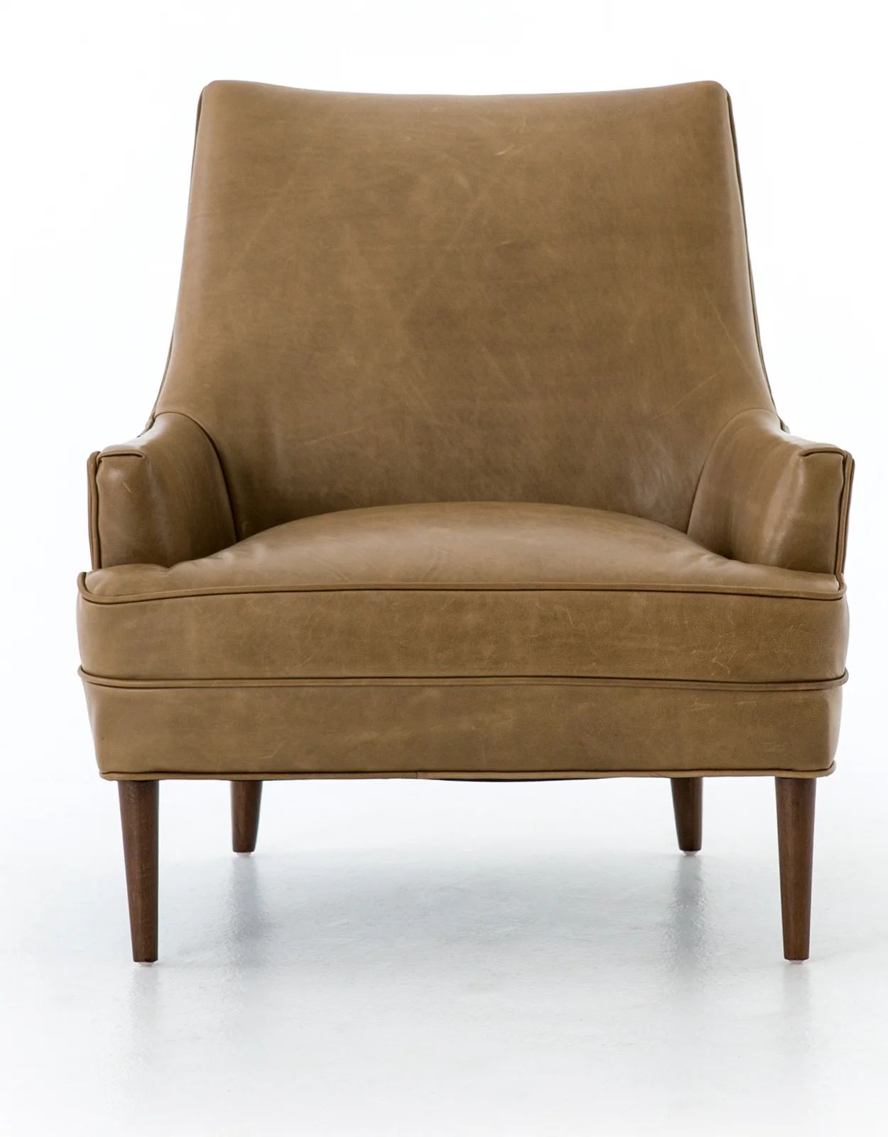 Danya Solid Wood Genuine Leather Armchair | Wayfair North America