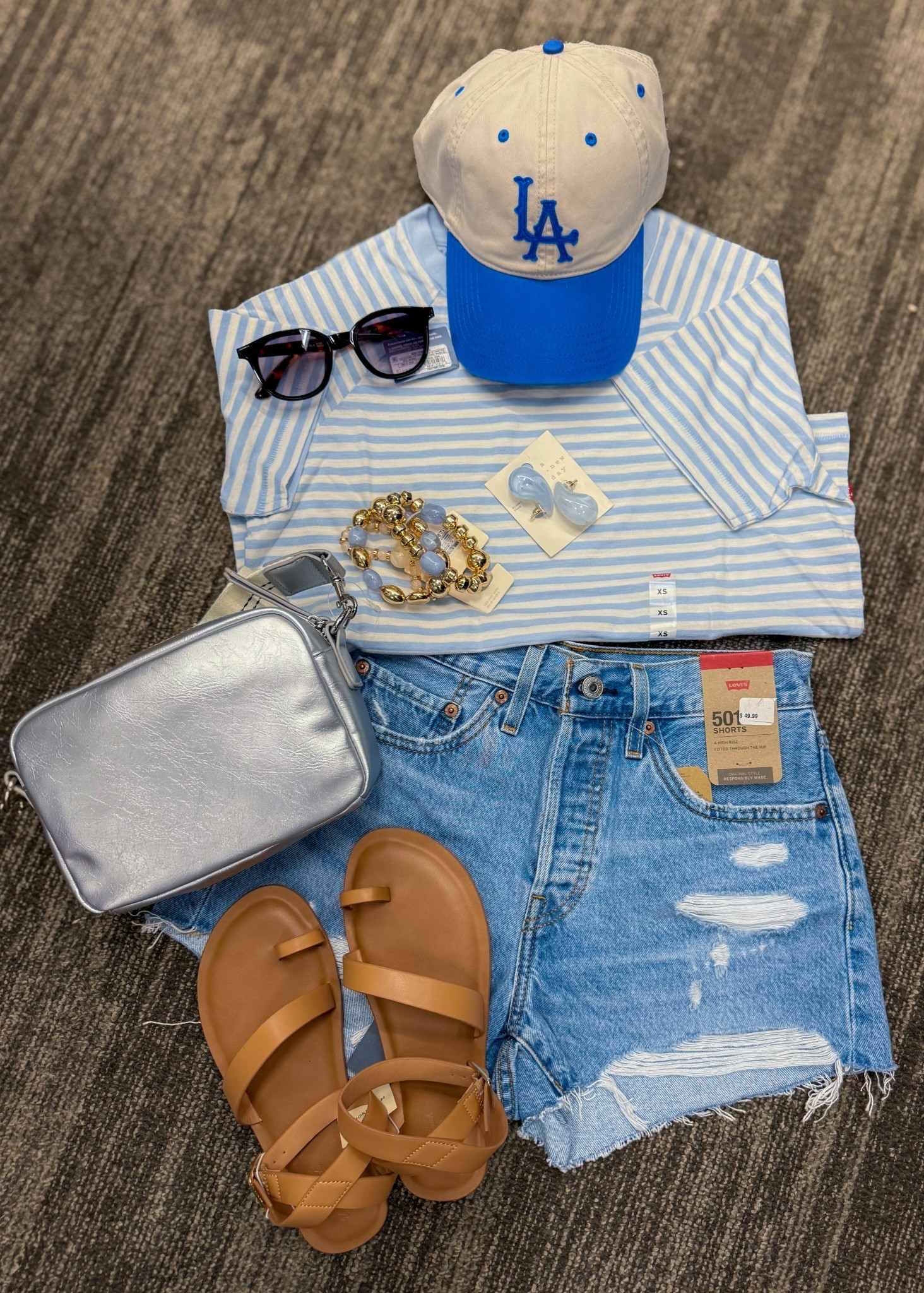 The perfect fit for running errands, cheering on the kids, and grabbing drinks with friends! ☀️✨ Levi’s jean shorts + a classic striped tee + fun sandals + the right accessories = effortless style. Who else loves a go-to outfit that works for everything? #CasualChic #EffortlessStyle #Levis #EverydayOutfit”

#LTKOver40 #LTKSeasonal #LTKSpringSale