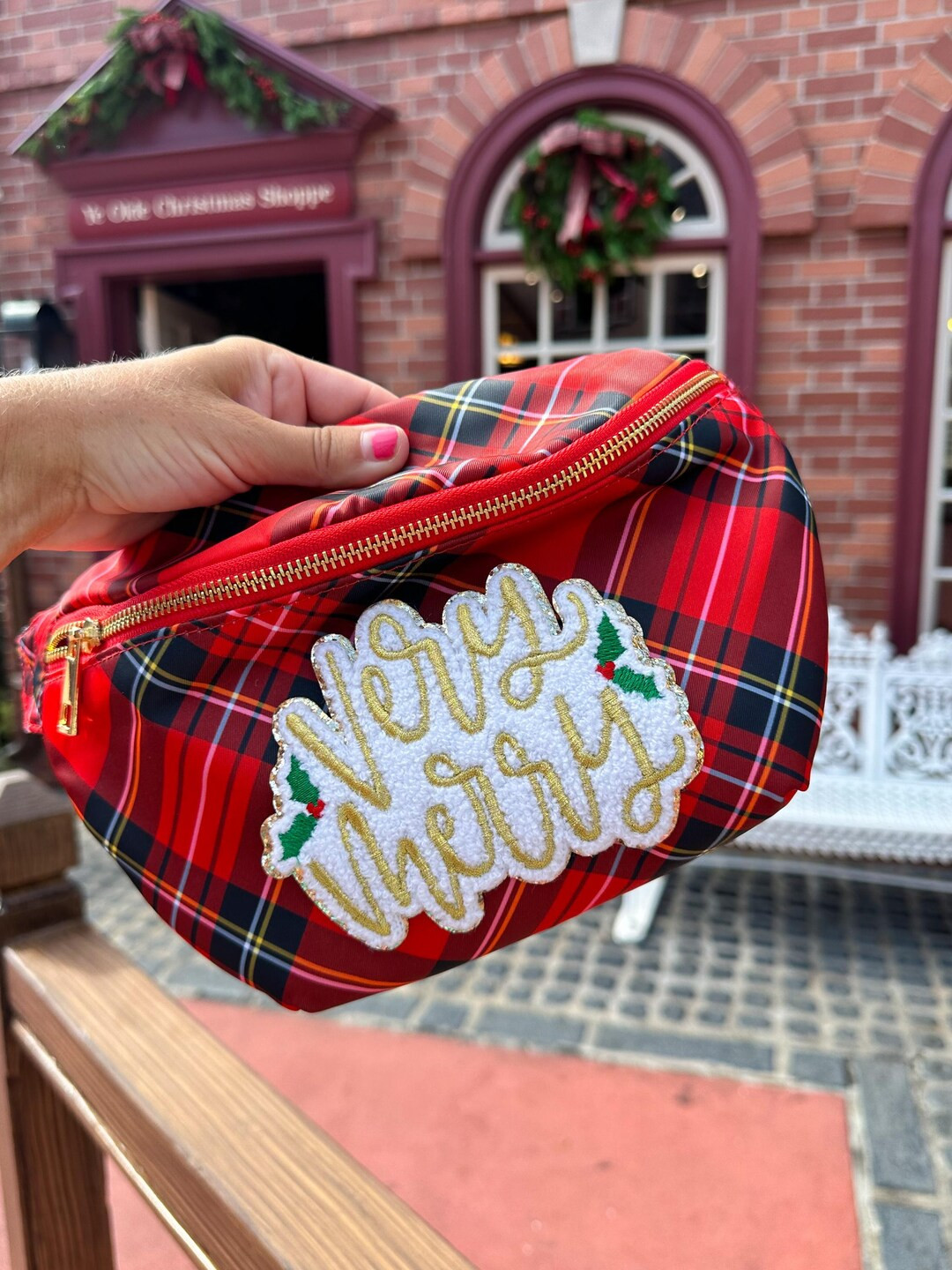 SEWN ON** Very Merry Fanny Pack- Plaid Fanny Pack. Disney Christmas Fanny Pack. Christmas Fanny P... | Etsy (US)
