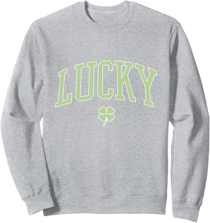 Reef Rain Aria St. Patrick's Day Lucky Face Trendy Black Unisex-Adults Small Sweatshirt | Amazon (US)