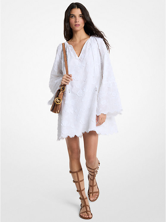 Floral Embroidered Cotton Voile Dress | Michael Kors US