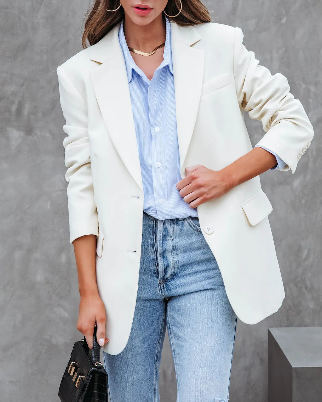 Aria Pocketed Blazer - Cream | VICI