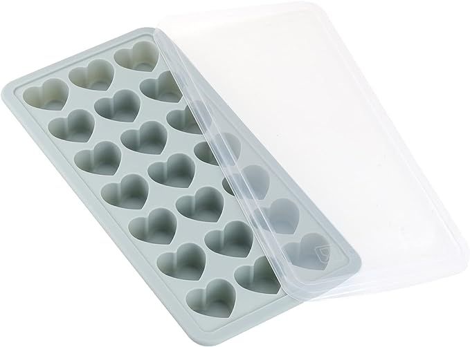 Heart Shaped Ice Cube Trays with Lid, Silicone Heart Mold, Easy Release Ice Trays, 21-Cavity Hear... | Amazon (US)