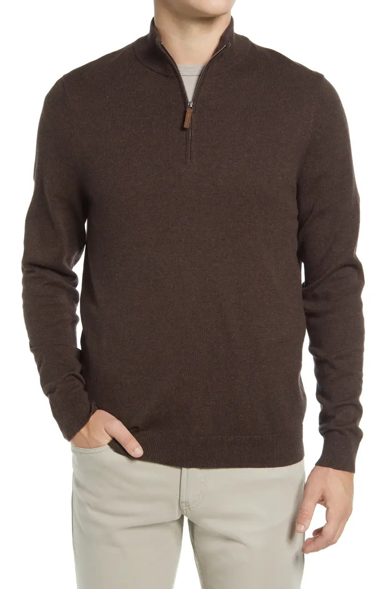 Half Zip Cotton & Cashmere Pullover | Nordstrom