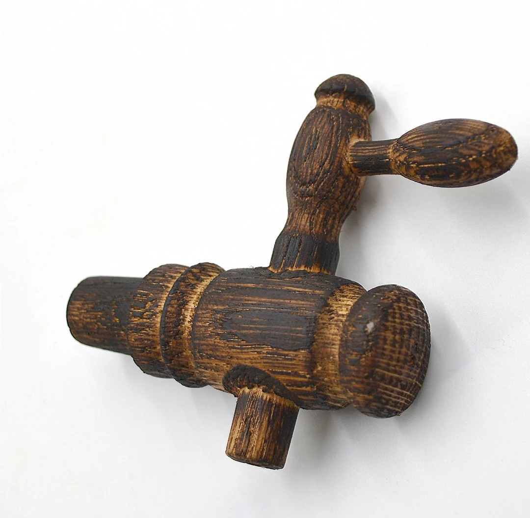 Wooden Whiskey-rum-bourbon-beer Tap, Vintage Antique Oak Beer Barrel Spigot, Rustic Faucet, Water... | Etsy (US)