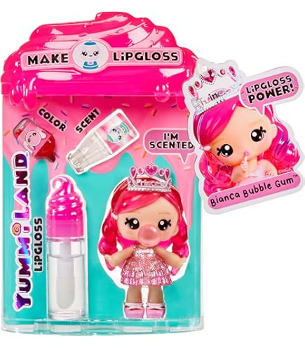 Yummiland Lip Gloss Doll – Nia Candy Fluff, with DIY Lip Gloss Kit, Ages 4+ | Amazon (US)