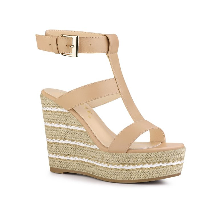 Unique Bargains Women's Strappy Espadrille Wedge Platform Sandals | Walmart (US)