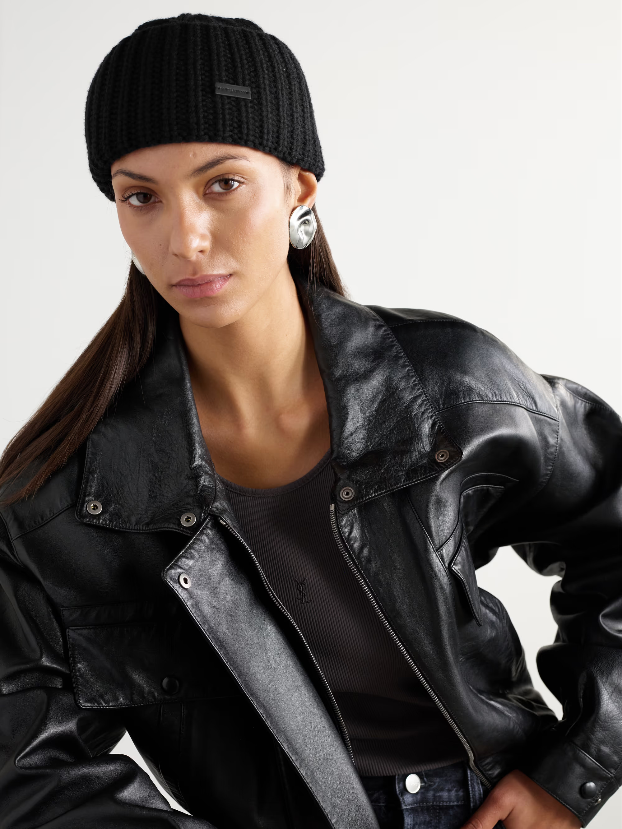 Appliquéd ribbed cashmere beanie | NET-A-PORTER (US)