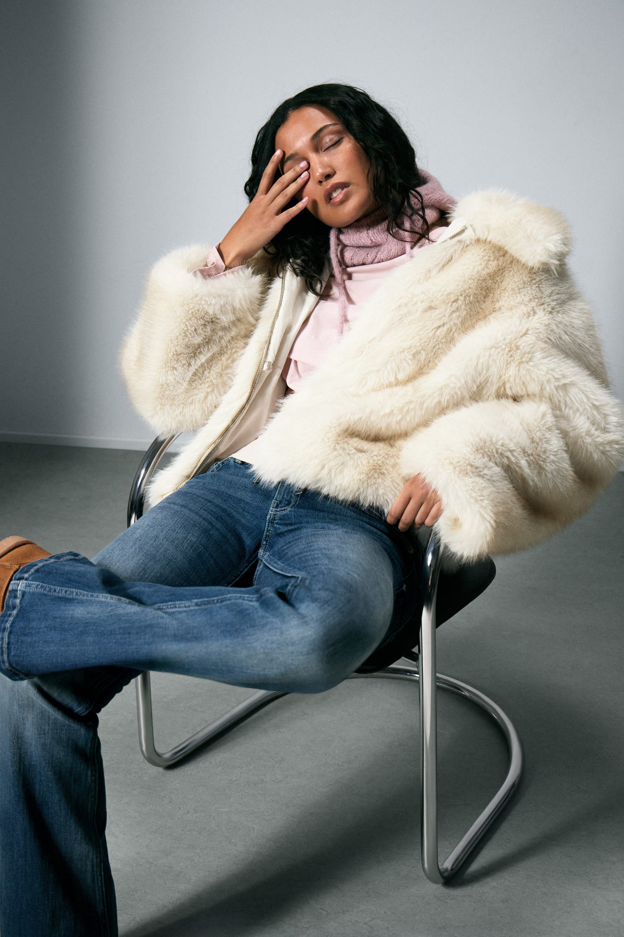 Faux Fur Zip Jacket | Weekday