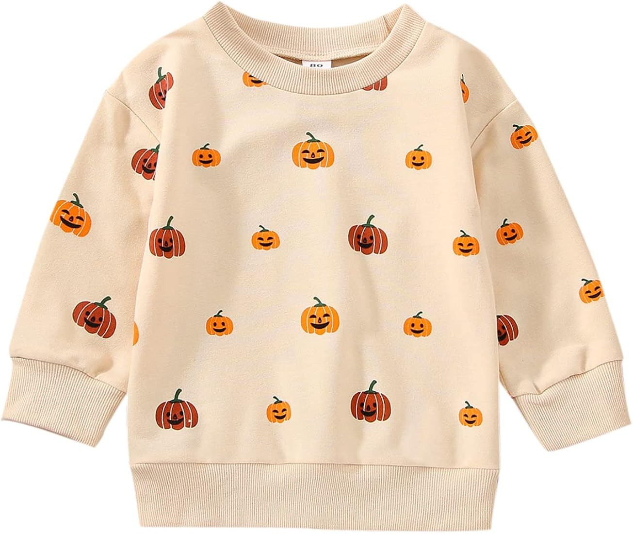Toddler Infant Baby Girl Boy Halloween Outfit Pumpkin Sweatshirt Oversized Onesie Bubble Romper Swea | Amazon (US)