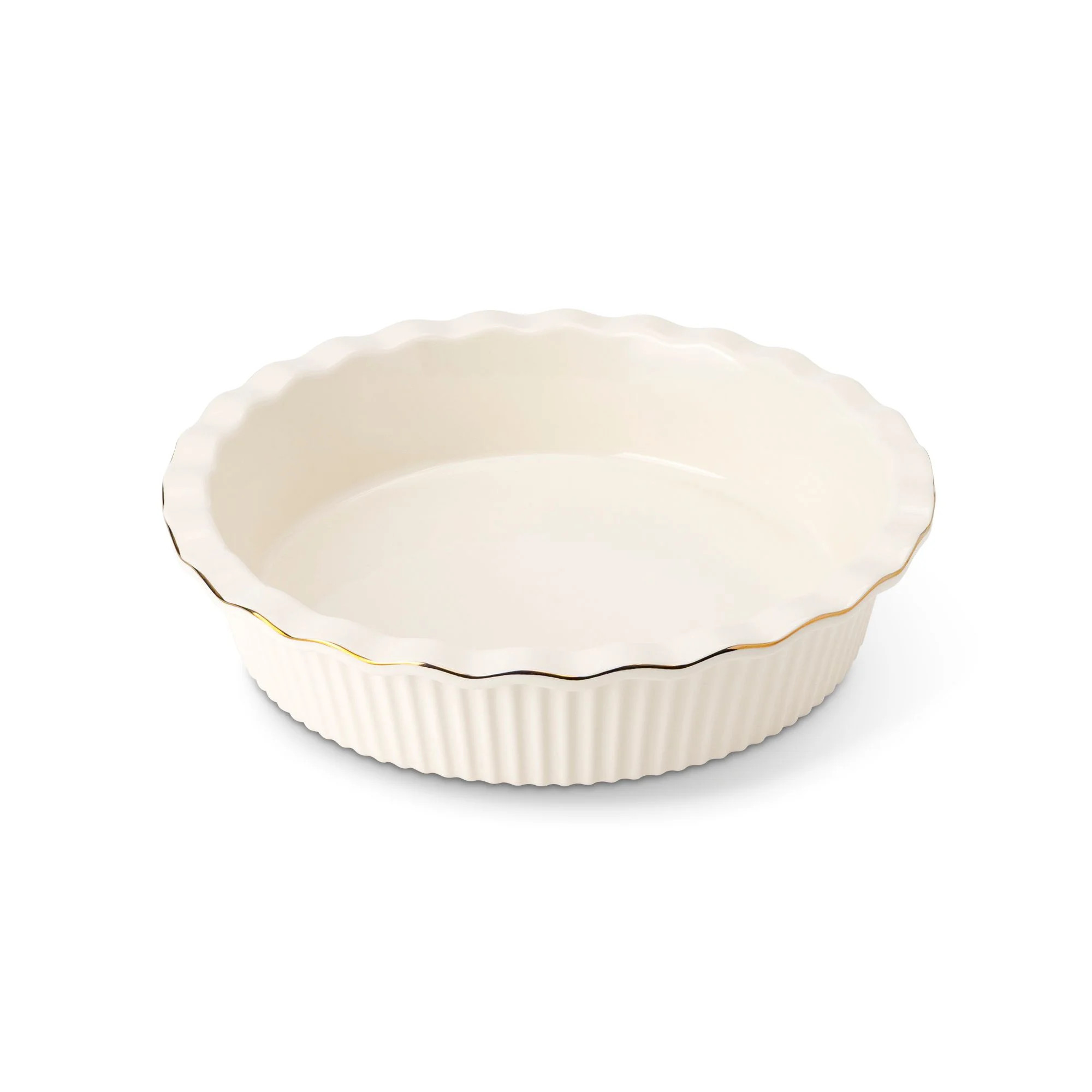 Thyme & Table 9" Ceramic Pie Dish - White Ribbed | Walmart (US)