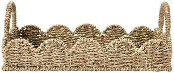Household Essentials Seagrass Tray with Scalloped Edge, Natural | Amazon (US)