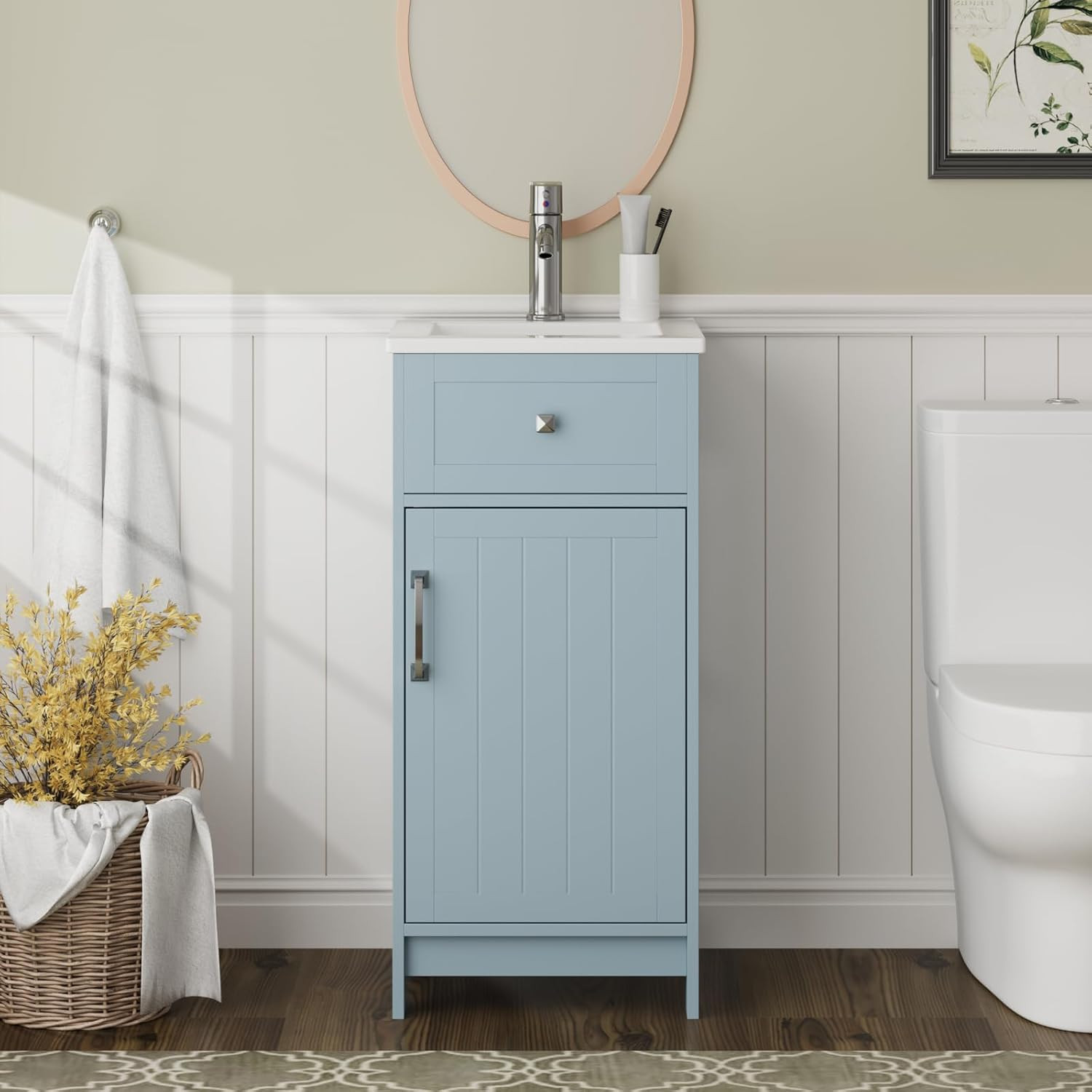 ALBAD 36-Inch Modern Bathroom Vanity with Sink, Large Freestanding Storage Cabinet, Double Door a... | Amazon (US)