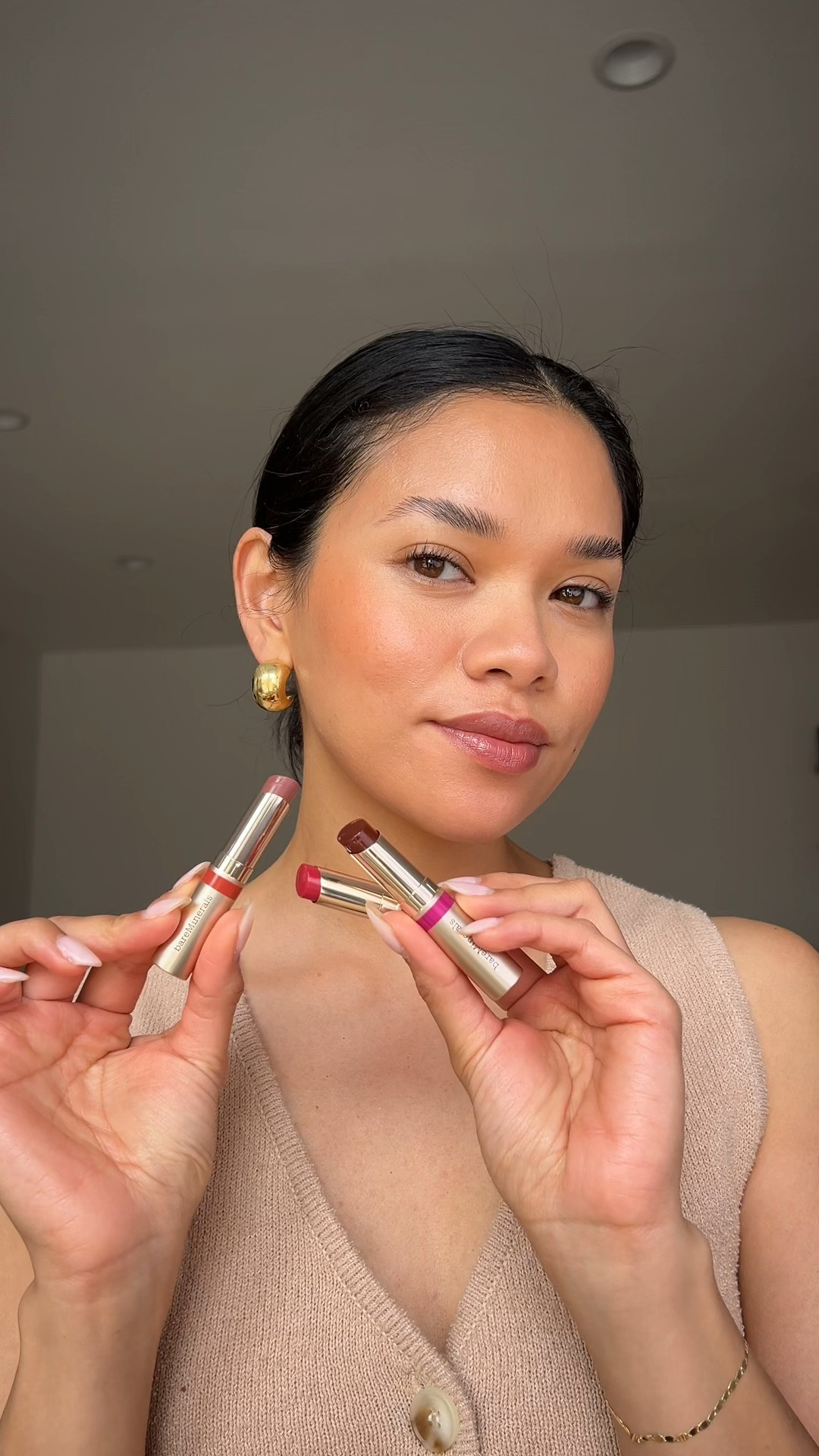 Bare Minerals Dewy Lip Gloss-Balm and shades:
1. Devotion
2. Soul
3. Friendship


#LTKbeauty #LTKfindsunder50 #LTKstyletip