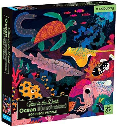 Mudpuppy Ocean Illuminated 500 Piece Glow in the Dark Jigsaw Puzzle for Kids and Families, Family... | Amazon (US)