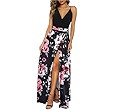 Newshows Women Summer 2025 Maxi Dress Vacation Floral Spaghetti Strap Spring Casual Boho Split Be... | Amazon (US)