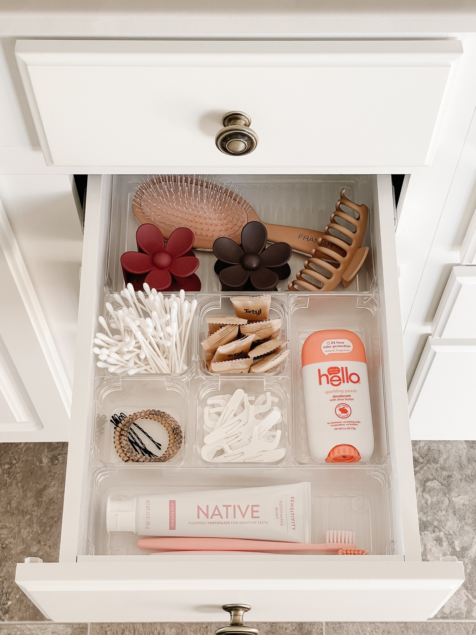 Organized bathroom drawer, flower claw clip, flower hair clip, amazon drawer organizers

#LTKSeasonal #LTKFind #LTKhome