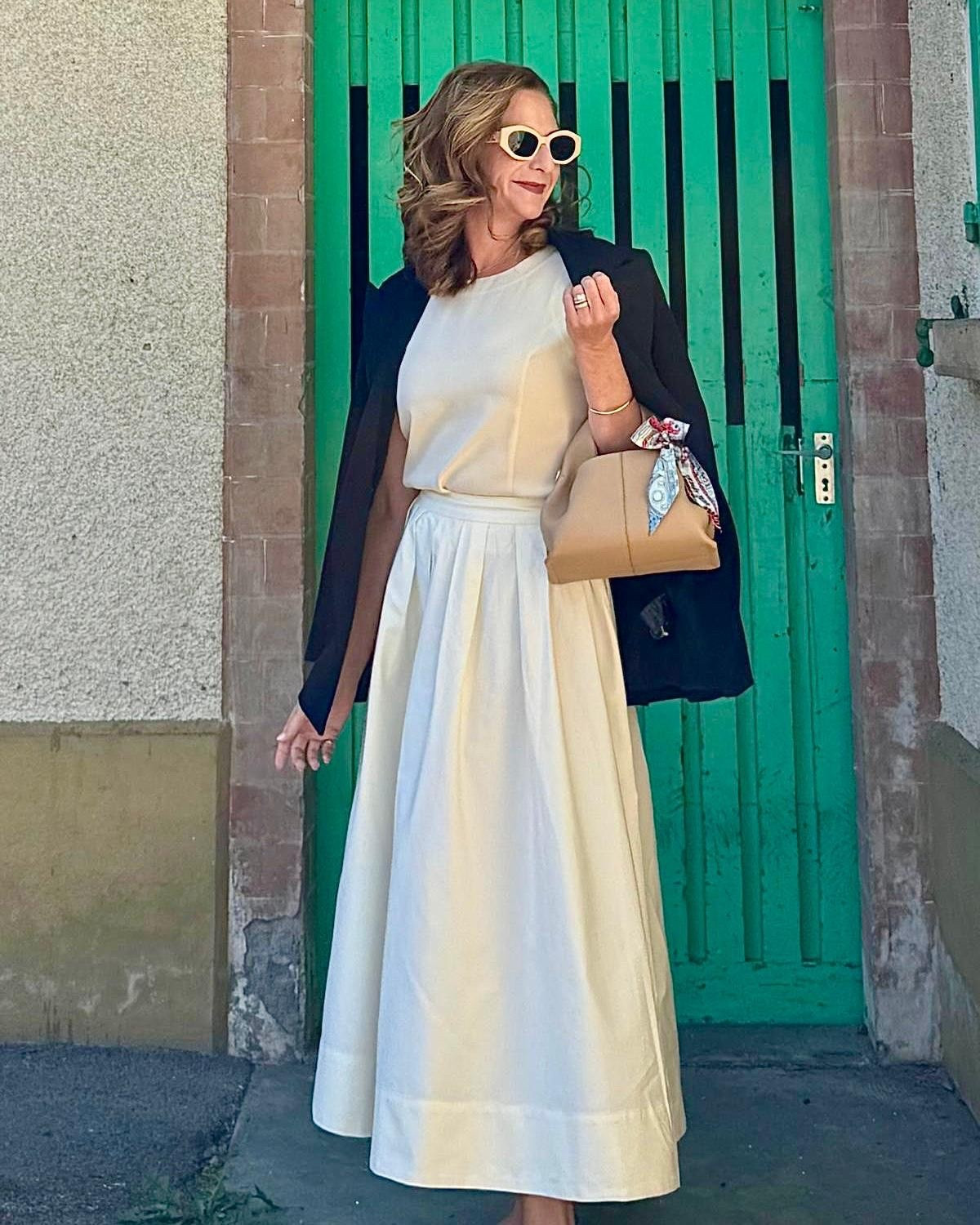 The skirt!
Snagged on the Nordstrom’s sales rack!
Must have. Dress it up or down with a simple tee! 