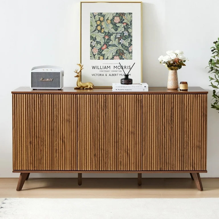 Wirrytor Sideboard Storage Cabinet with Doors and Shelves, Buffet Cabinet with Storage, Credenza ... | Walmart (US)