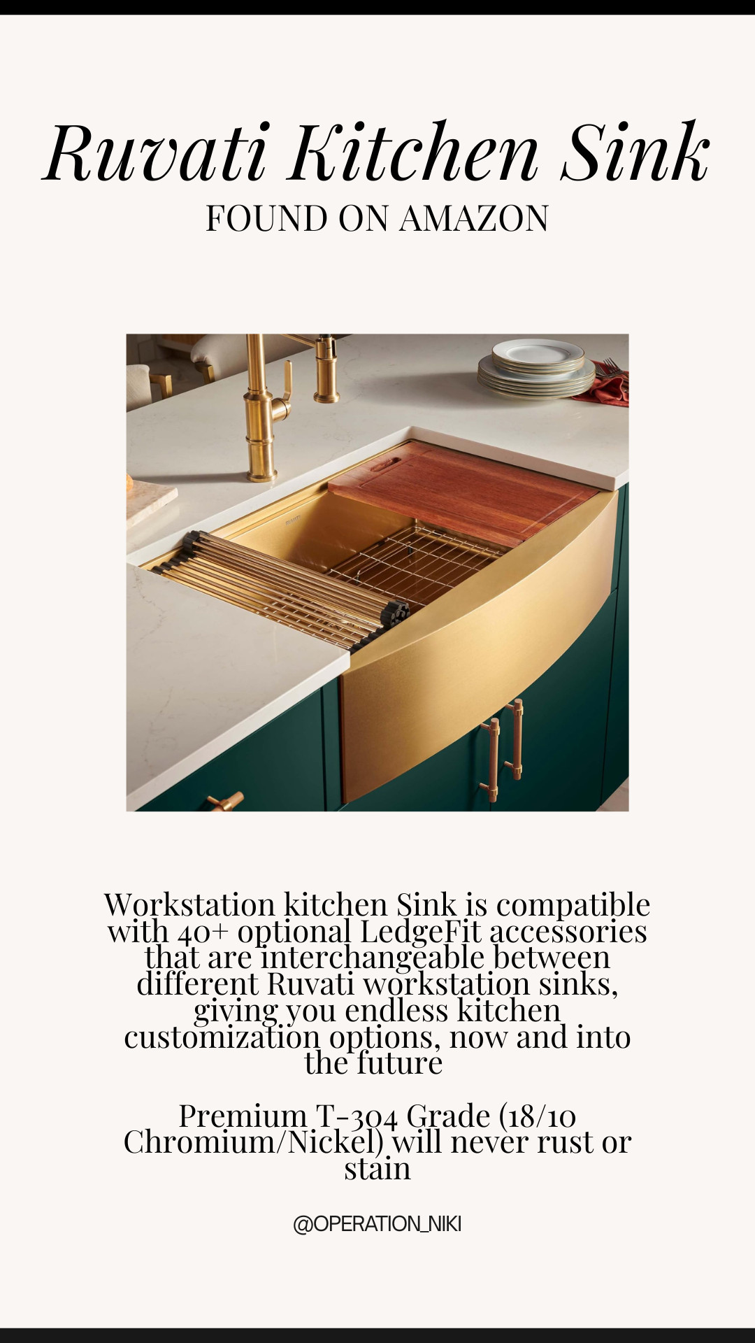 A kitchen upgrade that actually feels luxurious ✨ The Ruvati sink has that perfect blend of modern design, deep spacious bowls, and the prettiest stainless finish. It keeps your kitchen looking clean, elevated, and ready for every cozy cooking moment — from weeknight dinners to holiday hosting. 🤍🍽️

Follow for more @OPERATION_NIKI on IG, TikTok, & Facebook 💛 

#RuvatiSink #KitchenUpgrade #HomeAesthetic #KitchenInspo #ModernKitchen #AmazonHomeFinds #HomeEssentials #CozyHomeVibes #KitchenMakeover #HomeFavorites #OperationNiki #LTKCyberWeek 

 #LTKfoodie #LTKHome #LTKFindsUnder100