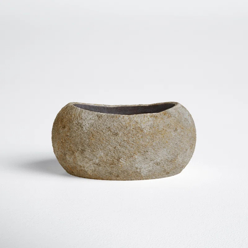 Virginia Riverstone Oval Decorative Bowl in Gray | Wayfair North America