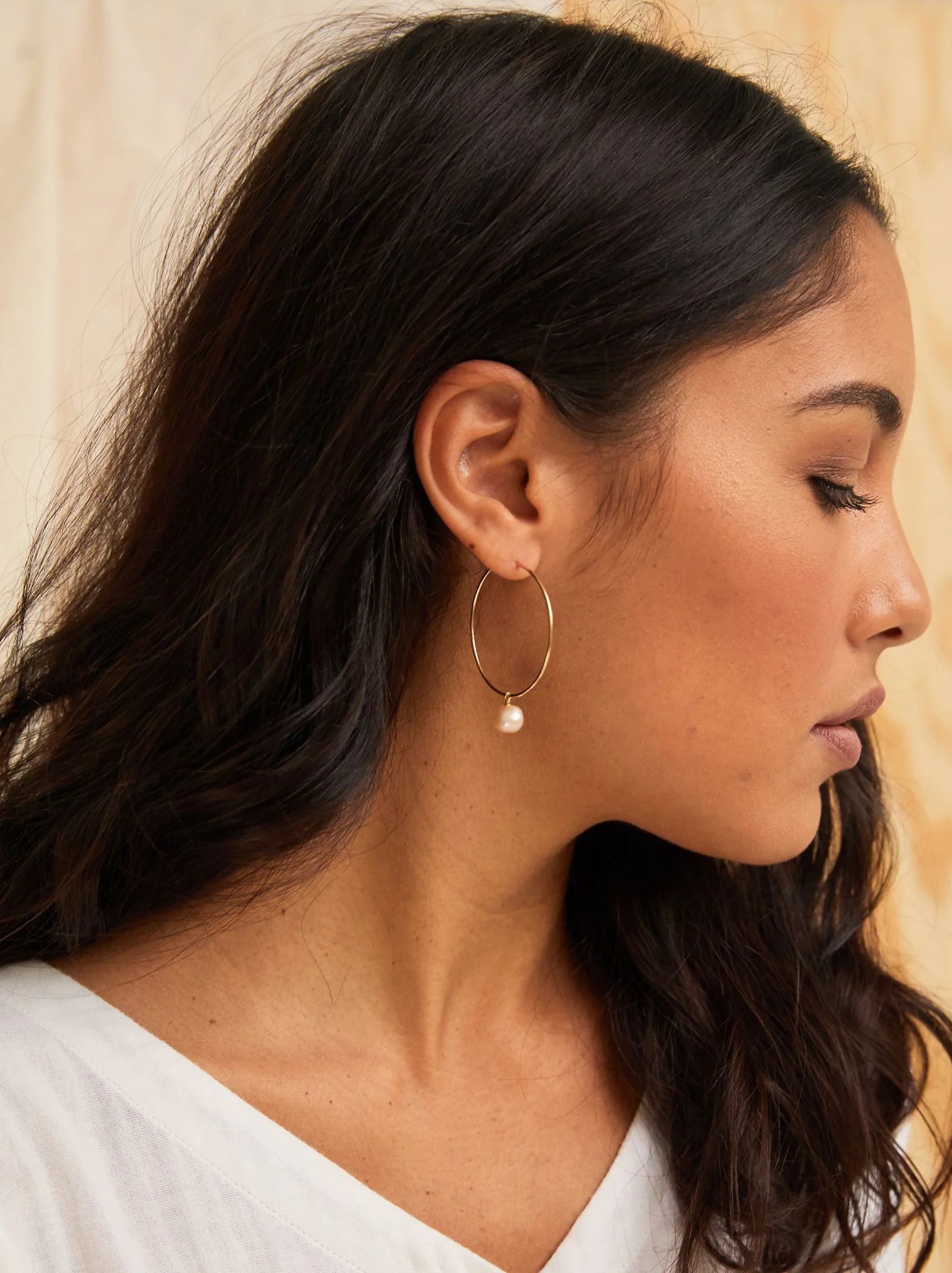 Pearl Adornment Hoop Earring | ABLE