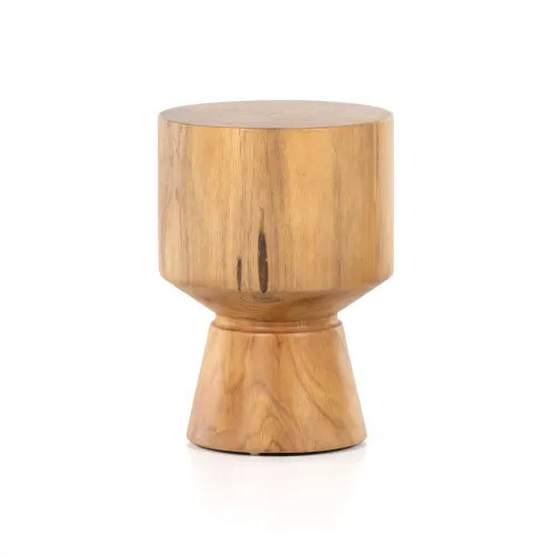 Jovie Outdoor End Table Natural Teak | Gracious Style