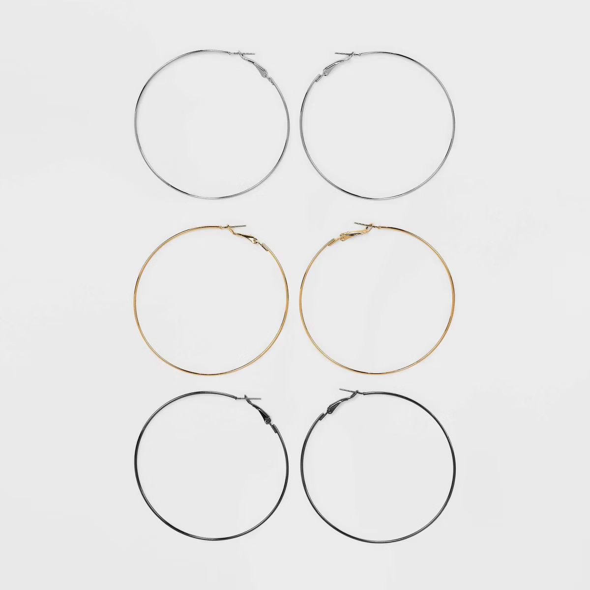 Hoop Earring Set 3pc - Wild Fable™ Gold/Silver | Target