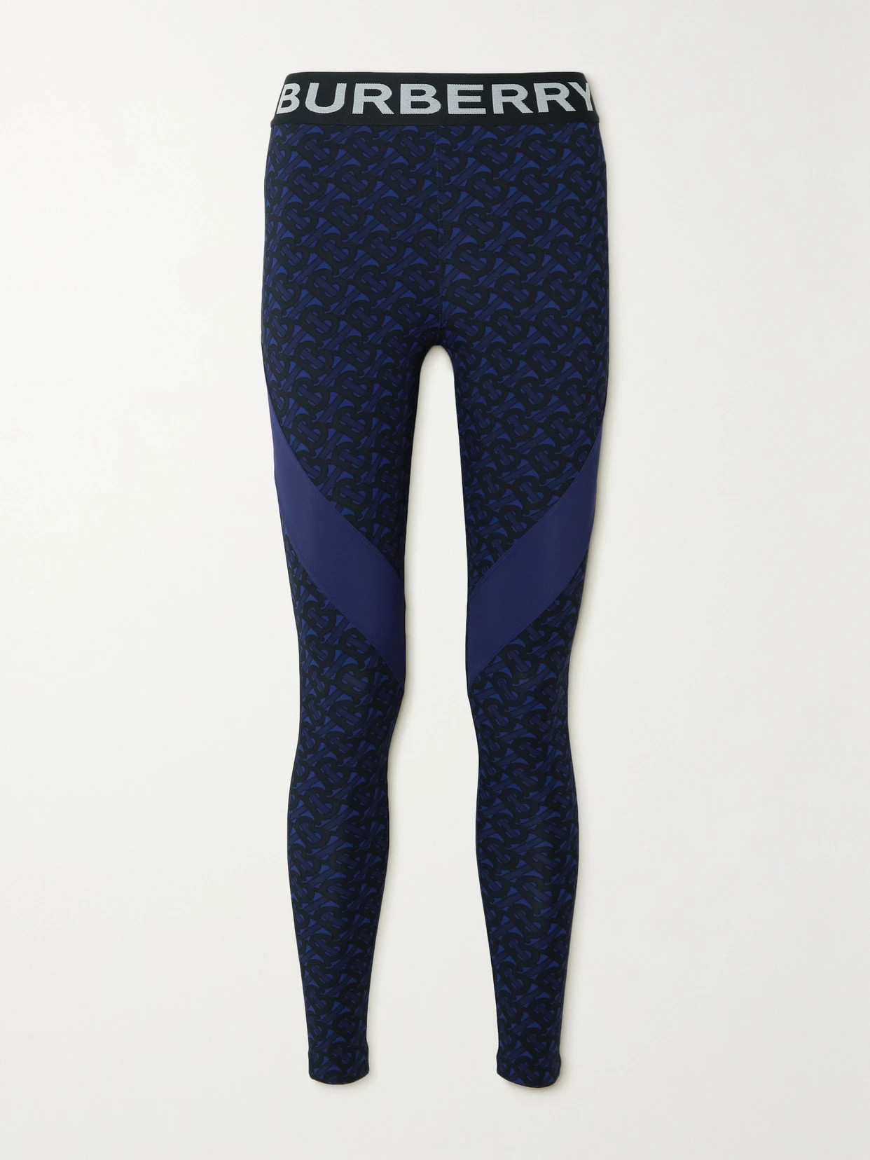 Burberry - Paneled Printed Leggings - Blue | NET-A-PORTER (US)