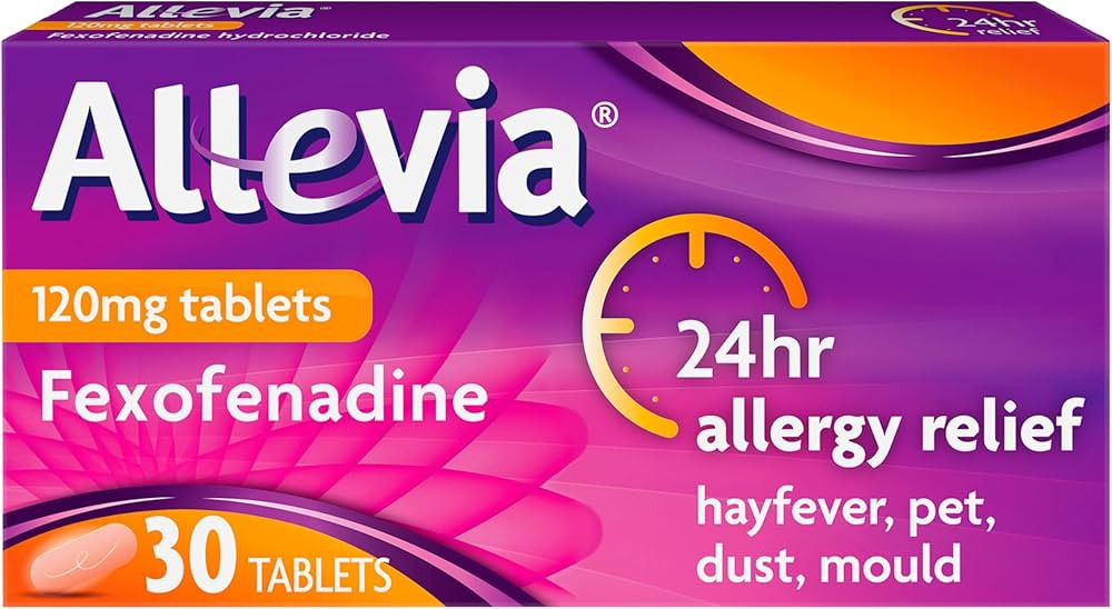 Allevia Hayfever Allergy Tablets, Prescription Strength 120 mg Fexofenadine, 24hr Relief Acts Wit... | Amazon (UK)