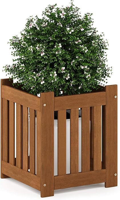Furinno FG19456 Tioman Hardwood Outdoor Lifestyle Flowerbox, 1-Pack, Natural | Amazon (US)