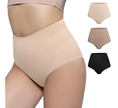 PUMIEY 3 Pack Womens Shapewear Panties Tummy Control Shaper Underwear Mid Waist | Amazon (US)