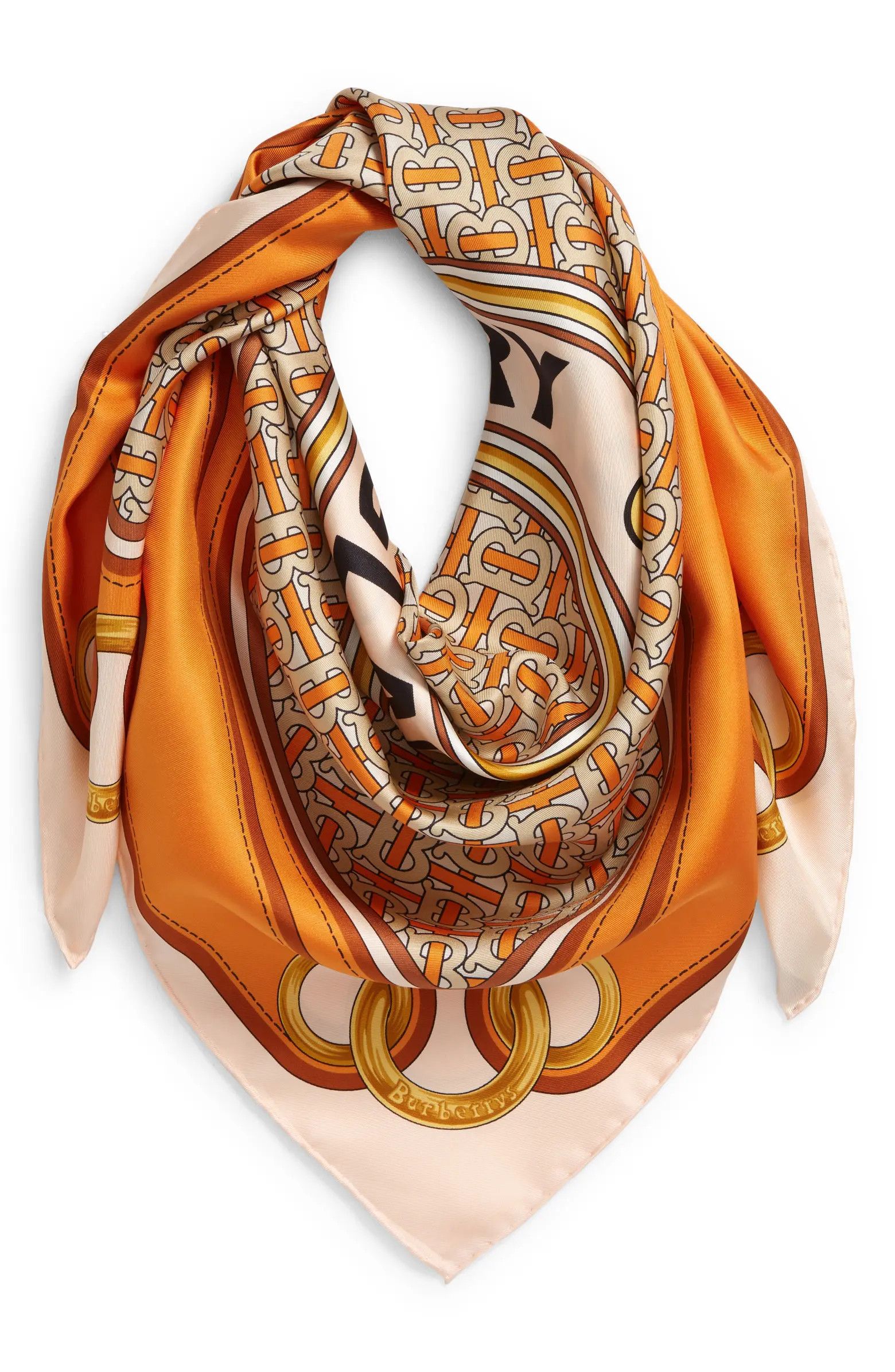 Logo Archive Print Silk Twill Scarf | Nordstrom