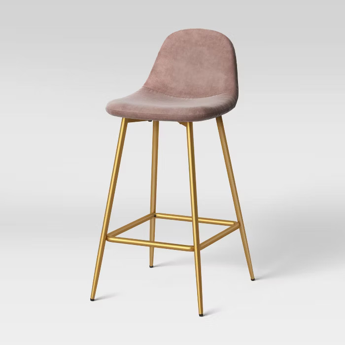Copley Counter Height Barstool Blush Velvet/Brass - Project 62™ | Target