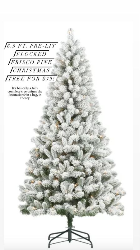 6.5 ft pre-lit flocked Frisco pine Christmas tree for $79. Just add decorations! 

Christmas tree, Christmas tree under $100, flocked trees 

#LTKunder100 #LTKHoliday #LTKSeasonal