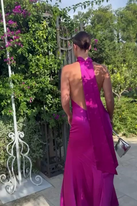 Revolve dress, Pink dress, Halter neck dress, Wedding guest dress, Italian wedding, Silk dress, Event dress

#LTKautumn 

#LTKeurope #LTKwedding