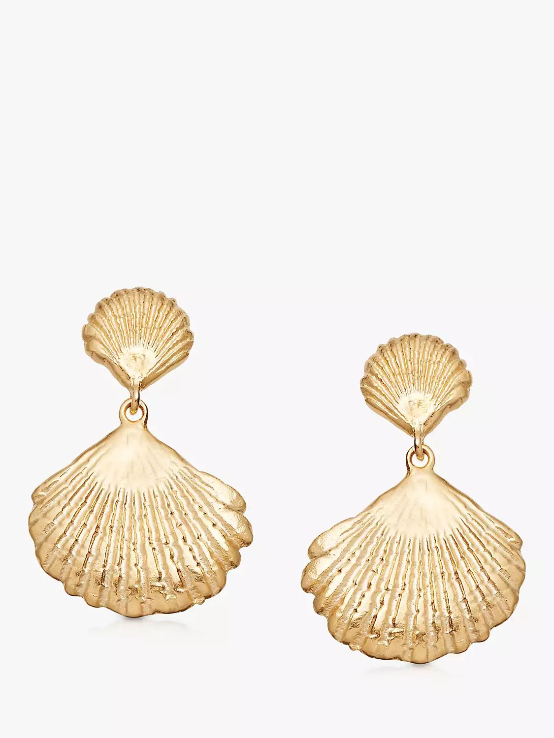 Daisy London Isla Double Shell Drop Earrings, Gold | John Lewis (UK)